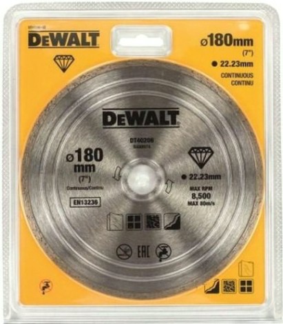 Алмазный диск для резки керамики DeWALT 180х22.2 мм DT40206-QZ [DT40206-QZ]