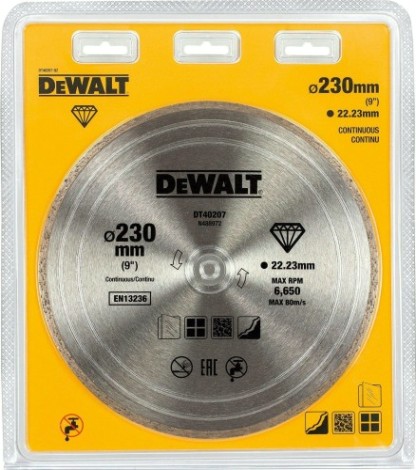Алмазный диск для резки керамики DeWALT 230х22.2 мм DT40207-QZ [DT40207-QZ]