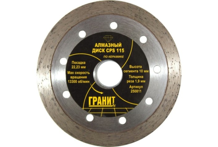 Алмазный диск для резки керамики ГРАНИТ CPS 115 (толщина-1,9 мм) [250811]