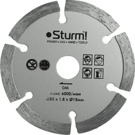 Алмазный диск для резки керамики Sturm CS5060MS-85-15-1.8 мрамор.плитке,стеклопласт