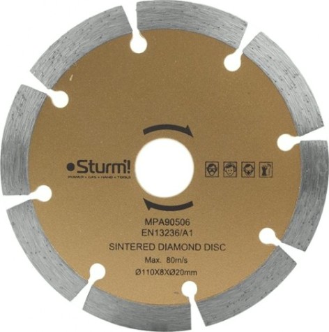 Алмазный диск для резки керамики Sturm TC9811-990 диам. 110мм, сегментный