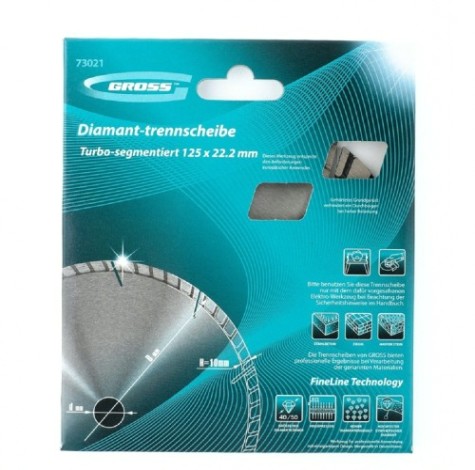 Алмазный диск универсальный GROSS 73021 ф125х22,2мм, турбо-сегментный, сух.рез. Алмазный диск универсальный GROSS 73021 ф125х22,2мм, турбо-сегментный, сух.рез.