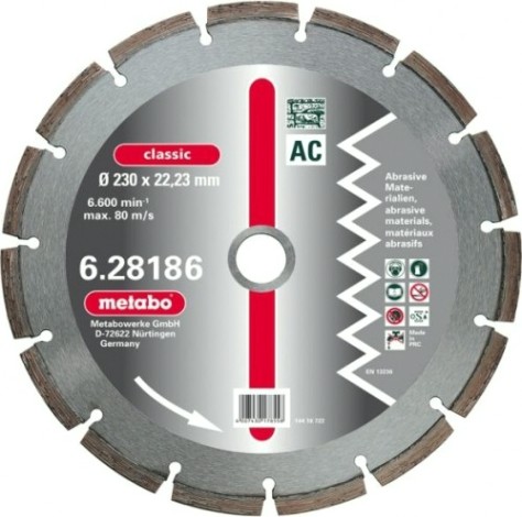 Алмазный диск универсальный METABO 230x22.2мм classic 628186000 [628186000]