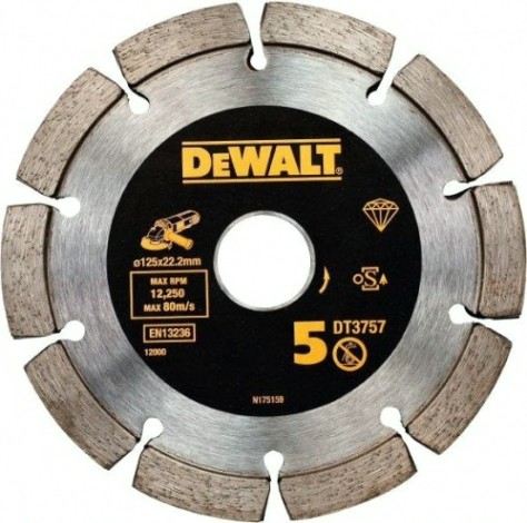 Алмазный диск универсальный (шовный) DeWALT 125х22.2 мм DT3757-QZ [DT3757-QZ]