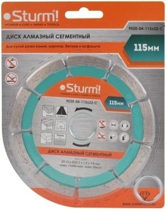 Алмазный диск универсальный Sturm 9020-04-115x22-C 115мм (камень, кирпич, бетон, асфальт)
