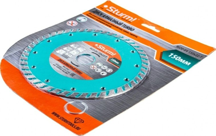Алмазный диск универсальный Sturm 9020-04-150x22-T турбо 150мм Алмазный диск универсальный Sturm 9020-04-150x22-T турбо 150мм