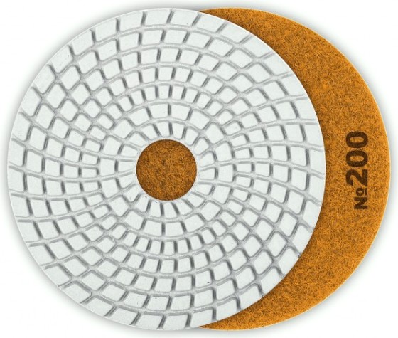 Алмазный гибкий шлифовальный круг ЗУБР Черепашка №200 100мм для мокрого шлифования [29866-200]