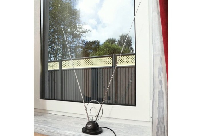 Антенна комнатная REXANT RX-105 телескопическая на подставке «Усы» [34-0105]