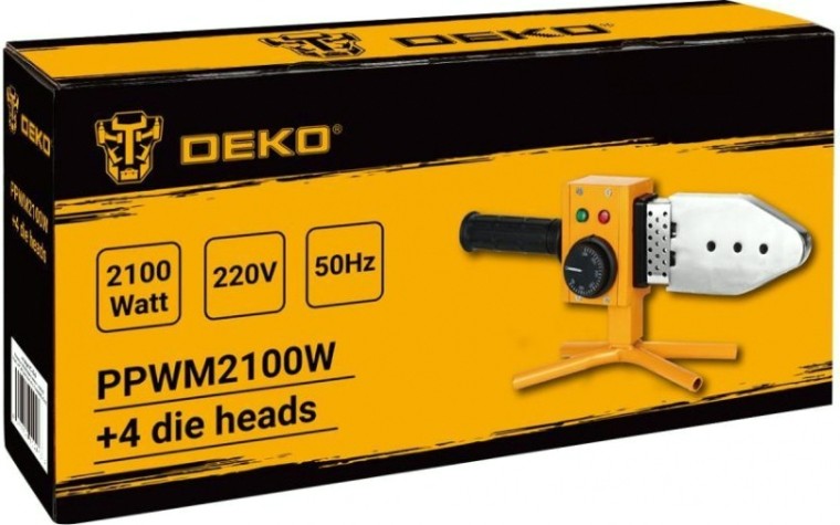Аппарат для сварки полипропиленовых труб DEKO PPWM2100W 4 насадки (20-40 мм) [063-4247]
