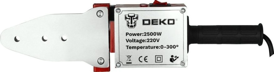 Аппарат для сварки полипропиленовых труб DEKO PPWM2500W в металлическом кейсе, 4 насадки (20-40 мм) [063-4248]