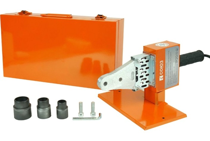 Аппарат для сварки полипропиленовых труб СОЮЗ СТС-7220С с насадки 3шт., кейс