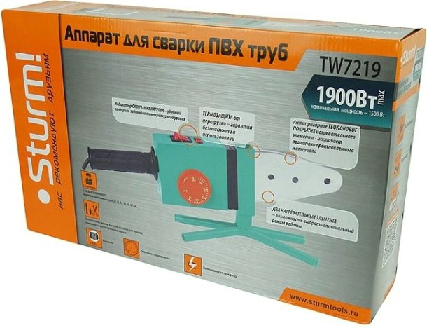 Аппарат для сварки полипропиленовых труб Sturm TW7219