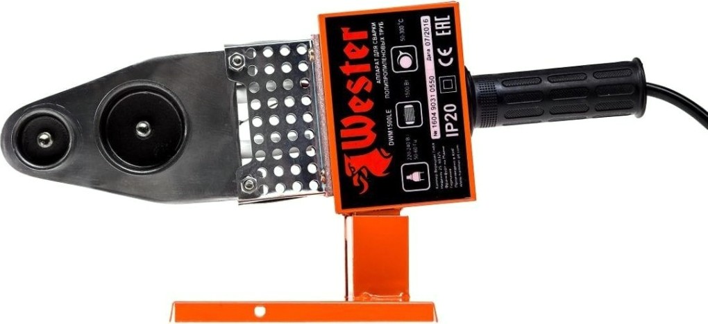 Аппарат для сварки полипропиленовых труб WESTER DWM1500LE с насадками 6шт. [179-031]