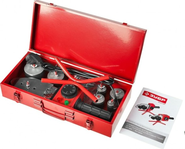 Аппарат для сварки полипропиленовых труб ЗУБР МАСТЕР (паяльник) для 800 вт, 50-300с, насадки 20, 25, 32 [АСТ-800]