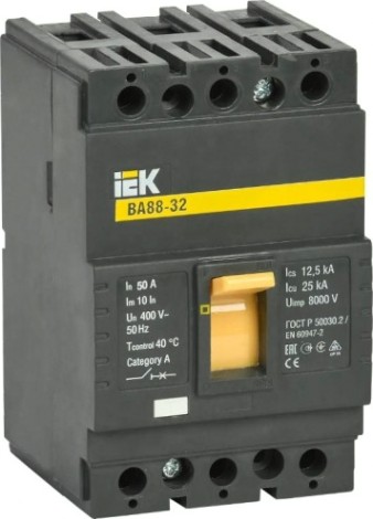 Автоматический выключатель IEK ВА 88-32 3п 50А 25кА [SVA10-3-0050]