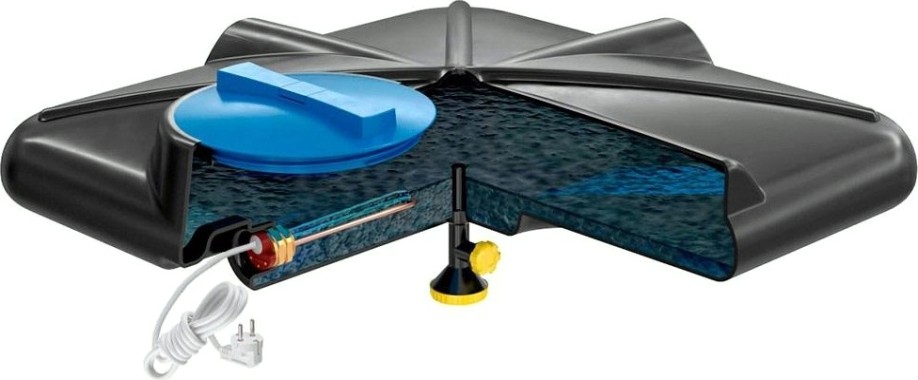 Бак для душа POLIMER GROUP «РОСА» 160л с крышкой и подогревом [DRS160S112]