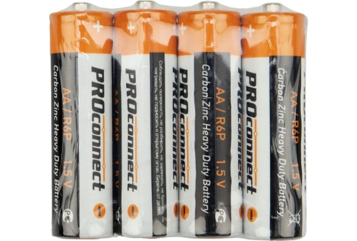 Батарейка Proconnect 30-0010 солевая AA/R6, 1,5B, 4 шт Батарейка Proconnect 30-0010 солевая AA/R6, 1,5B, 4 шт