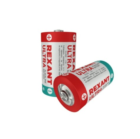 Батарейка REXANT 30-1020 алкалиновая D/LR20, 1,5B, 2 шт, блистер Батарейка REXANT 30-1020 алкалиновая D/LR20, 1,5B, 2 шт, блистер