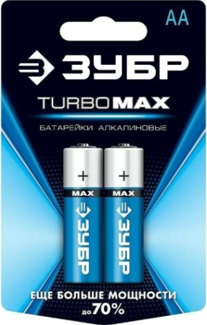 Батарейка ЗУБР Turbo-MAX тип AA, 2 шт. [59206-2C_z01]