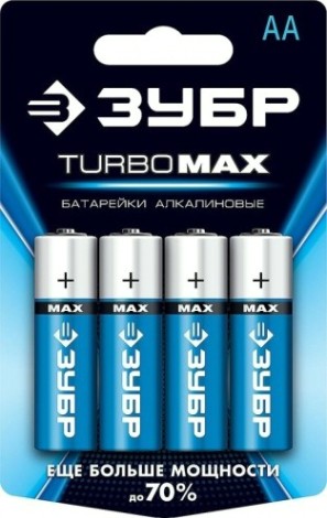 Батарейка ЗУБР Turbo-MAX тип AA, 4 шт. [59206-4C_z01]