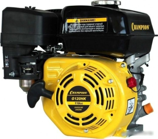 Бензиновый двигатель CHAMPION G120HK (4лс/2,9квт 118см³ 19мм шпонка 13,4кг)