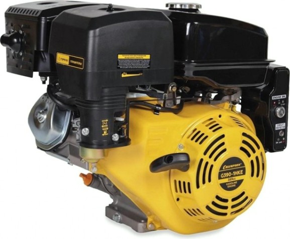 Бензиновый двигатель CHAMPION G390-1HKE (13лс/9,6квт 389см³ 25,4мм шпонка 35,7кг эл.старте