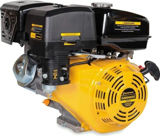 Бензиновый двигатель CHAMPION G420HKDC (15лс/11квт 420см³ 25мм 31кг шпонка, выход 12в/60в