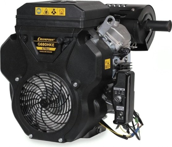 Бензиновый двигатель CHAMPION G680HKE (21лс/15,5квт 678см³ 25мм 48кг шпонка, эл.стартер, Бензиновый двигатель CHAMPION G680HKE (21лс/15,5квт 678см³ 25мм 48кг шпонка, эл.стартер,