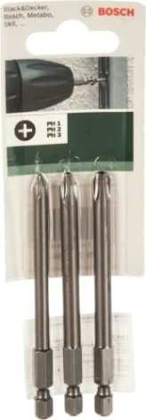Бита для заворачивания BOSCH 89 ММ PH1/2/3 Extra Hard 3шт xh [2609255966]