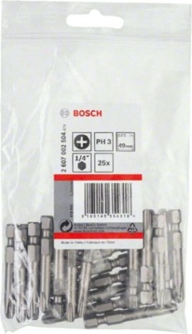 Бита для заворачивания BOSCH Extra Hard 49 мм PH3 25шт [2607002504]