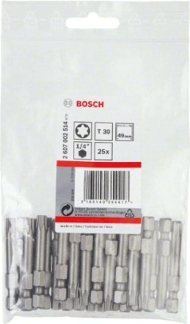 Бита для заворачивания BOSCH Extra Hard 49 мм T30 25шт [2607002514]
