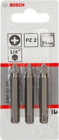 Бита для заворачивания BOSCH Extra Hard 51 мм PZ2 3in [2607001571]