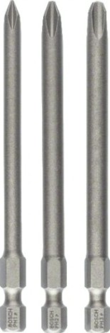 Бита для заворачивания BOSCH Extra Hard 89 мм PH1/2/3 3шт [2607001757]