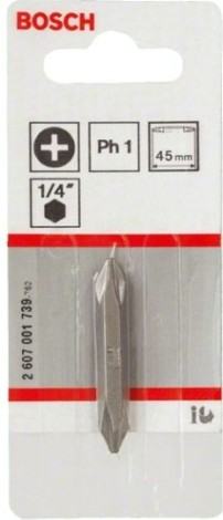 Бита для заворачивания BOSCH Extra Hard двусторонняя 45 мм PH1/PH1 [2607001739]