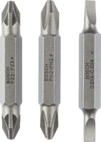 Бита для заворачивания BOSCH Extra Hard двусторонняя 45 мм PH2PZ2/S0.6x4.0 3шт [2607001744]