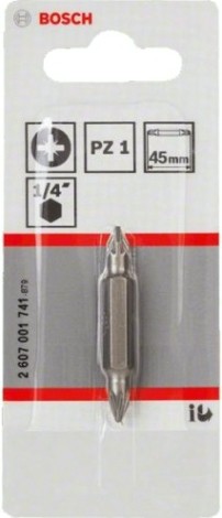 Бита для заворачивания BOSCH Extra Hard двусторонняя 45 мм PZ1/PZ1 [2607001741]