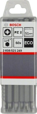 Бита для заворачивания BOSCH PZ2 51MM ECO 60шт [2608521249]