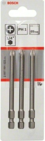 Бита для заворачивания BOSCH РH1х89 мм XH (уп3шт) [2607001533]
