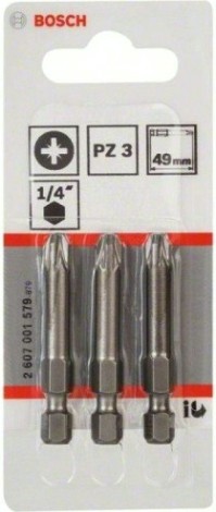 Бита для заворачивания BOSCH РZ3 х 49 мм Extra Hart (3шт) [2607001579]