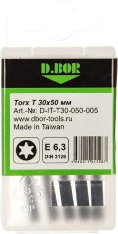 Бита для заворачивания D.BOR IMPACT Torsion TORX 30, 50 мм (арт. d-it-t30-050-005) (5 шт.) [D03-DITT30050005]