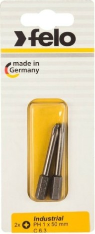 Бита для заворачивания FELO 02201536 крестовая ph 1x50, серия industrial, 2 шт в блисте Бита для заворачивания FELO 02201536 крестовая ph 1x50, серия industrial, 2 шт в блисте