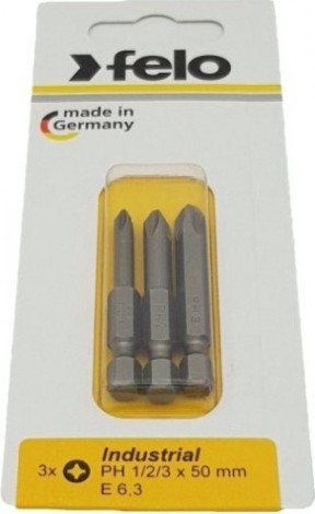 Бита для заворачивания FELO 03293116 крестовая ph 1/ph 2/ph 3x50, 3 шт в блистере Бита для заворачивания FELO 03293116 крестовая ph 1/ph 2/ph 3x50, 3 шт в блистере