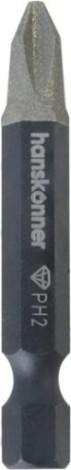 Бита для заворачивания HANSKONNER HKPH2-50-2 ph2x50мм, сталь s2, diamond powder Бита для заворачивания HANSKONNER HKPH2-50-2 ph2x50мм, сталь s2, diamond powder