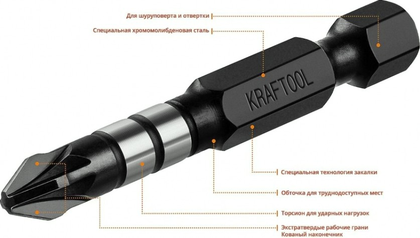Бита для заворачивания KRAFTOOL Impact Pro PZ2 50мм, 10шт. [26193-2-50-S10]