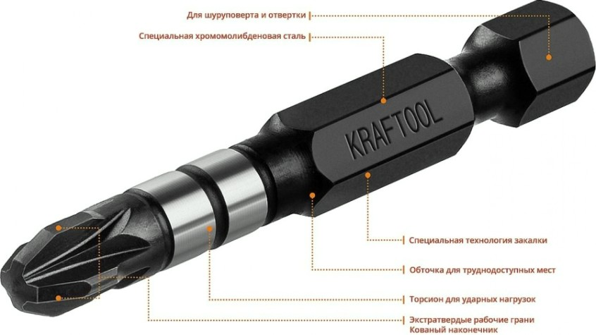 Бита для заворачивания KRAFTOOL Impact Pro PZ3 50мм, 10шт. [26193-3-50-S10]