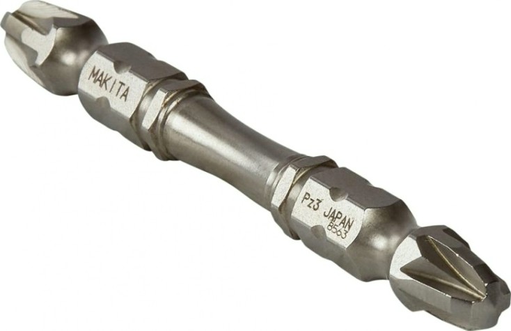 Бита для заворачивания MAKITA B-20725 двустороняя Silver Torsion PZ3, 65 мм, E-form (MZ)