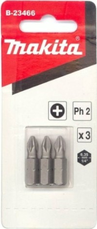 Бита для заворачивания MAKITA B-23466 PH2, 25 мм, C-form, 3 шт.