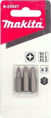 Бита для заворачивания MAKITA B-24527 PZ1/PZ2/PZ3, 25 мм, C-form, 3 шт.