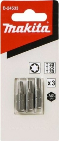 Бита для заворачивания MAKITA B-24533 T20/T25/T30, 25 мм, C-form, 3 шт.