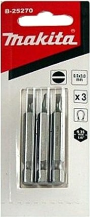 Бита для заворачивания MAKITA B-25301 SL0.8x5.5, 50 мм, E-form (MZ), 3 шт.